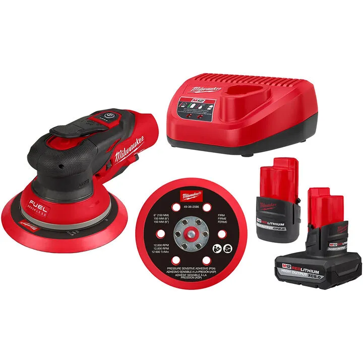 Milwaukee M12 FUEL 6" Random Orbital Sander Kit (3/16") - Professional Performance Edition