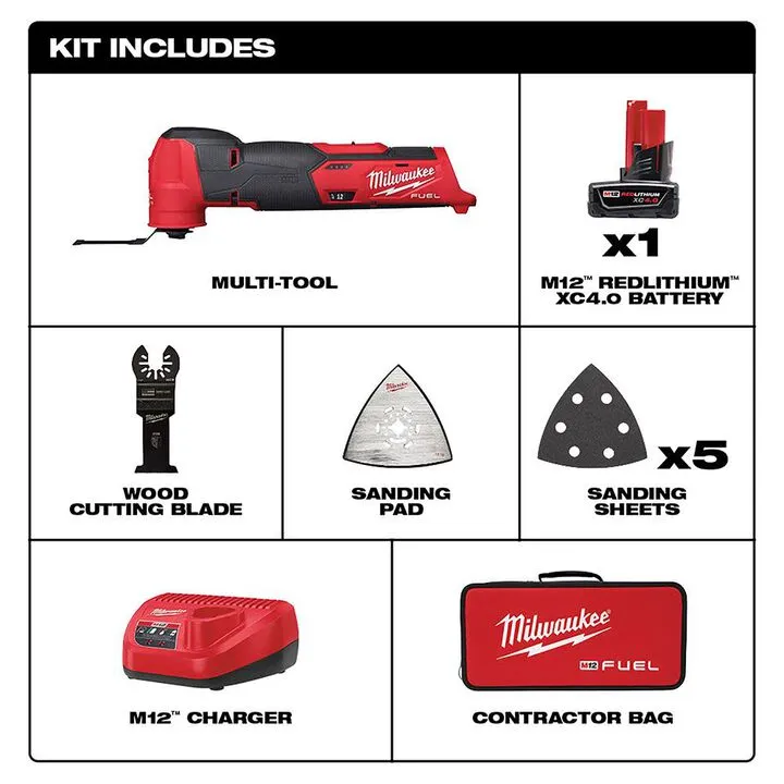 Milwaukee M12 FUEL Oscillating Multi-Tool Kit - Professional Performance Series 1