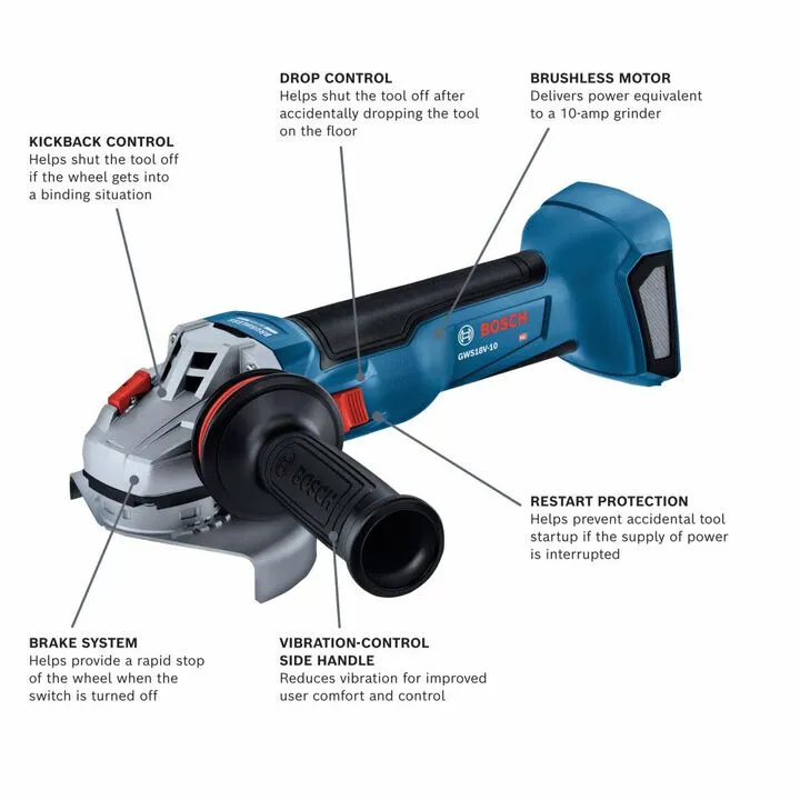 Bosch 18V 4-1/2 to 5-Inch Angle Grinder with Slide Switch (Bare Tool) 1