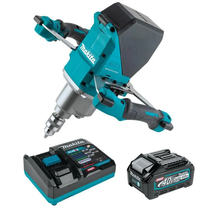 Makita 40V max XGT Brushless Cordless 1/2 in Mixer 4Ah Kit - High-Torque Professional Performance