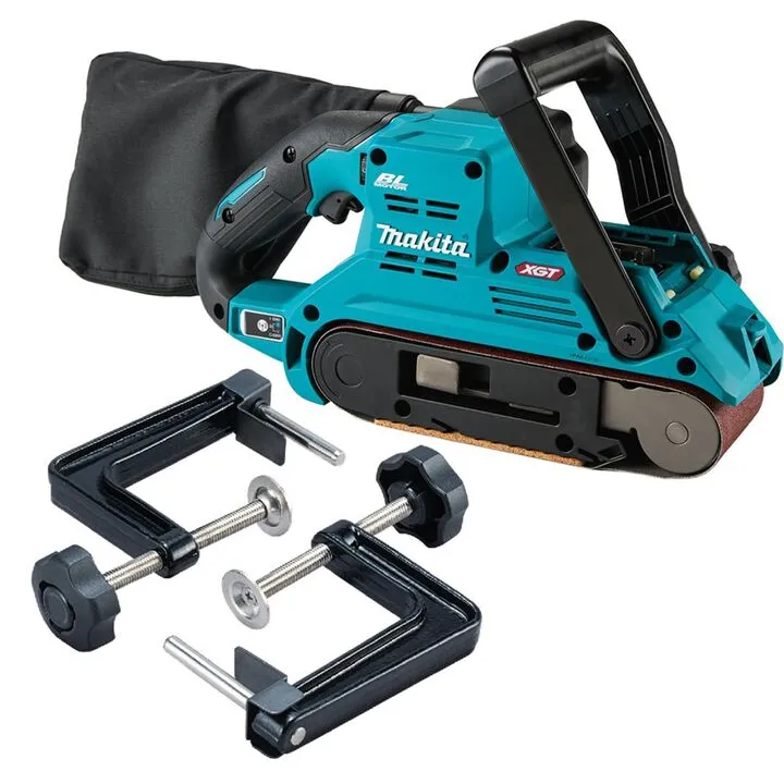 Makita 40V max XGT Brushless 3-inch x 21-inch Belt Sander with AWS Capability (Bare Tool) & 2-Piece Clamper Set