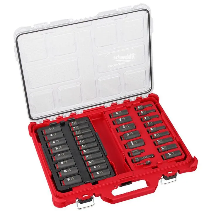 Milwaukee M18 Impact Wrench with 36-Piece Socket Set and 2-Drawer Tool Box Bundle 22