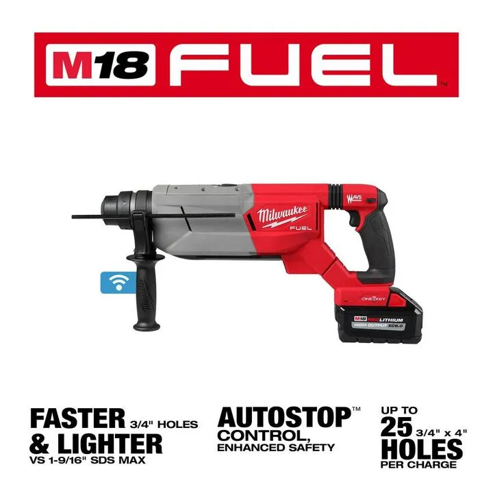 Milwaukee M18 FUEL 1 1/4 SDS Plus D-Handle Rotary Hammer Kit with ONE-KEY 2