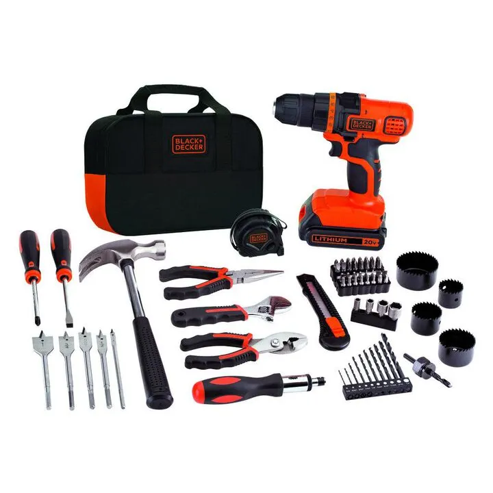 Black and Decker 20V MAX Lithium Drill Project Kit - Essential Home DIY Power Tool Set