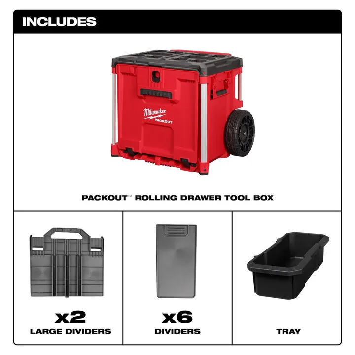 Milwaukee M18 FUEL 4-Tool Combo Kit with Single Drawer Rolling PACKOUT 5
