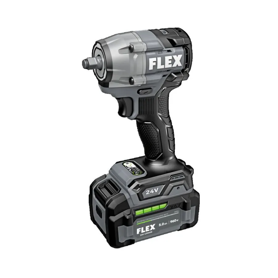 FLEX 24V Cordless 3/8 Inch Compact Impact Wrench Kit - Professional Grade Performance 1