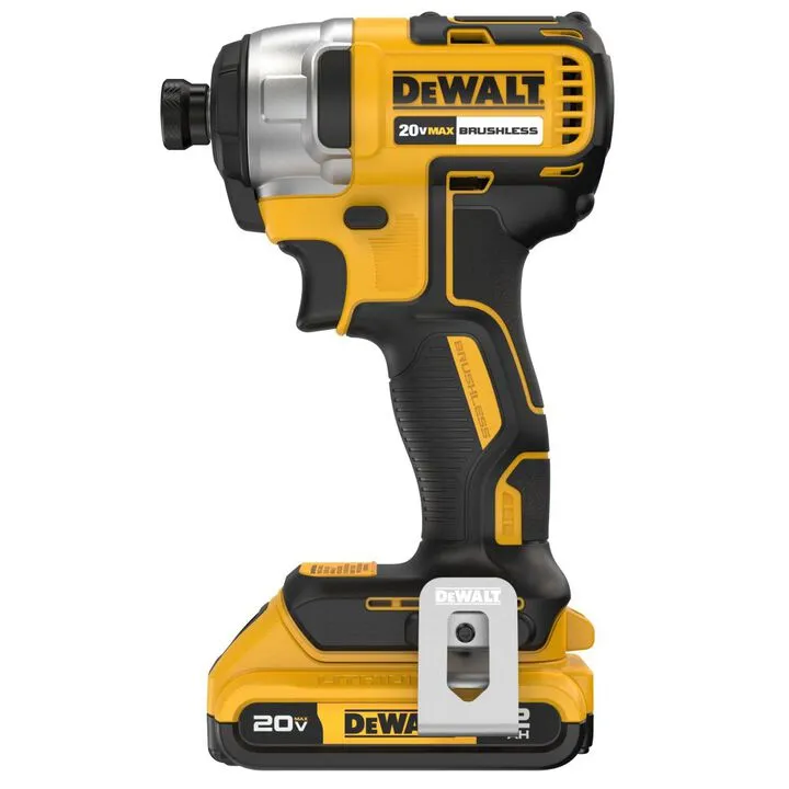 DEWALT 20V MAX Brushless Cordless 1/4 Inch Impact Driver Kit with Rapid Load Accessory Set & Toughcase+ 4