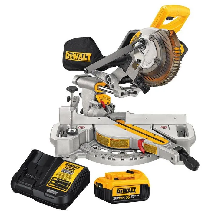 DEWALT 20V MAX Sliding Miter Saw Kit and Heavy Duty Work Stand Bundle 6