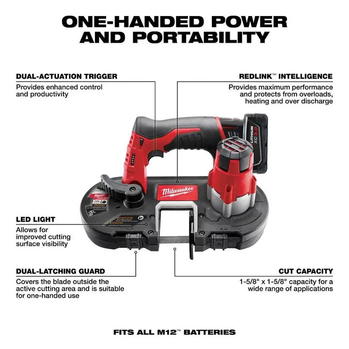 Milwaukee M12 Cordless Sub-Compact Band Saw Kit - Professional Grade Precision 1