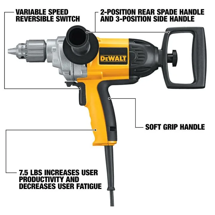 DEWALT DW130V 1/2-inch Heavy-Duty Spade Handle Drill 1
