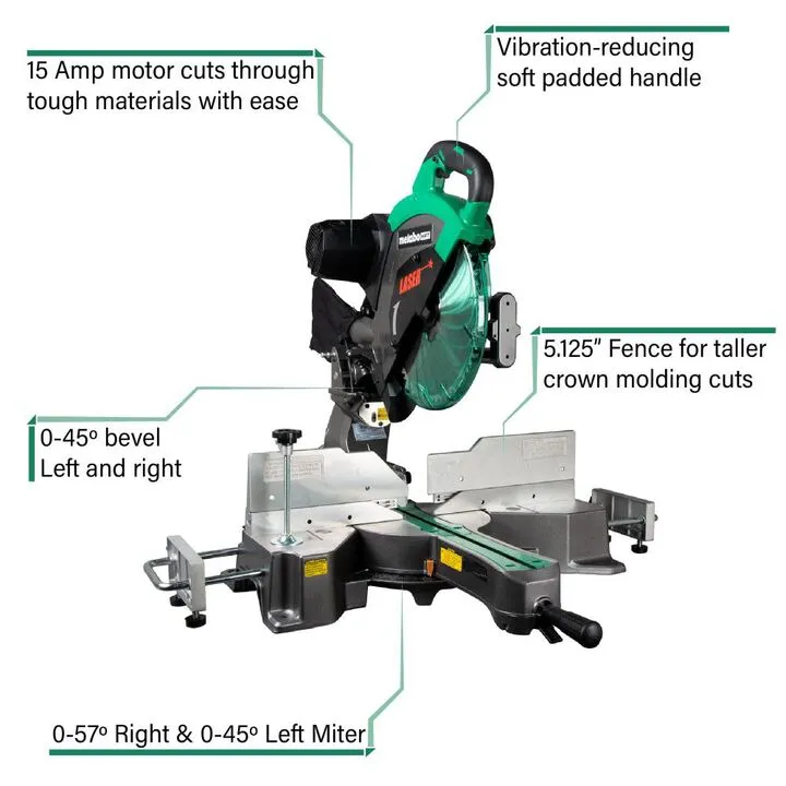 Metabo HPT 12-inch Sliding Compound Miter Saw - Professional Grade Precision 1