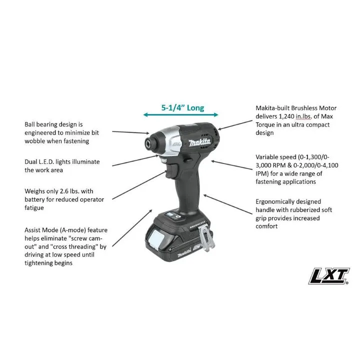 Makita 18V LXT Sub-Compact Impact Driver (Bare Tool) 1