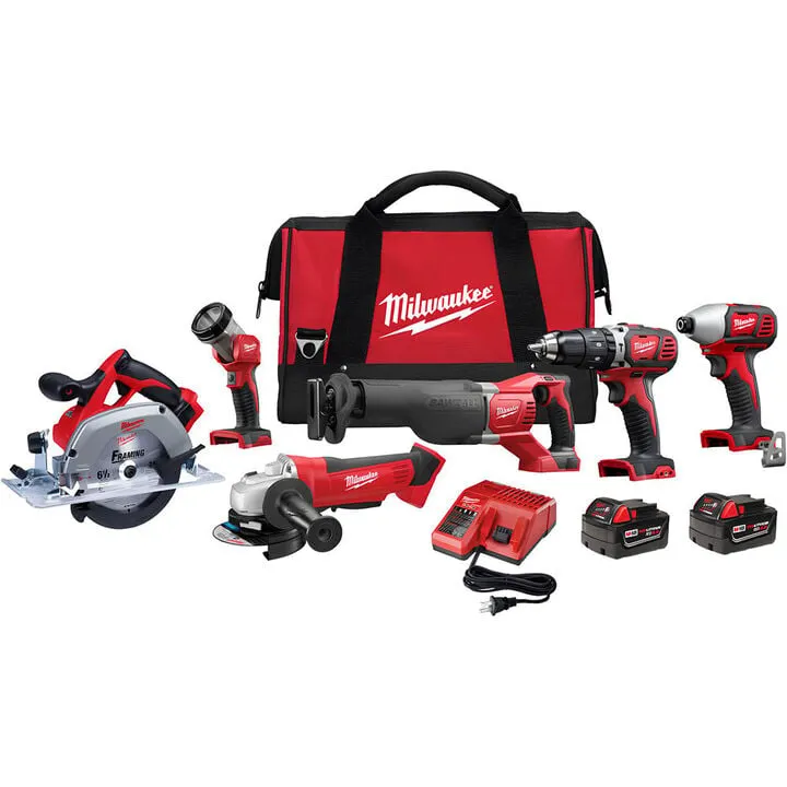 Milwaukee M18 Cordless Lithium-Ion 6-Tool Combo Kit - Professional Grade Performance