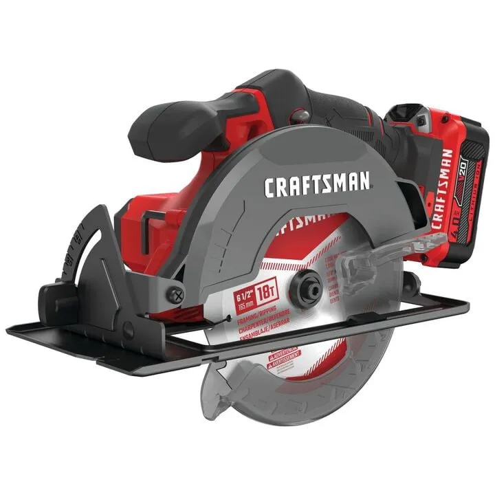 CRAFTSMAN V20 Cordless 6-1/2 Inch Circular Saw - Complete 1-Battery Kit