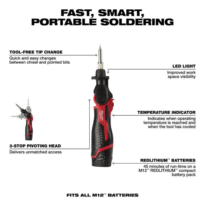 Milwaukee M12 Cordless Soldering Iron Kit - Professional Performance & Reliability 1