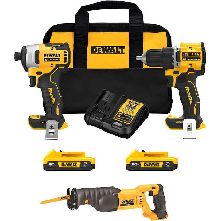 DEWALT 20V MAX 3-Tool Cordless Combo Kit - Professional Grade Performance