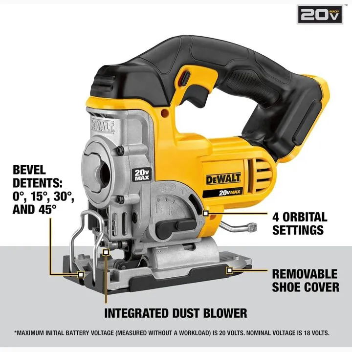 DEWALT 20V MAX Cordless Jig Saw with 5Ah Lithium-Ion Starter Kit - Professional Grade Bundle 3