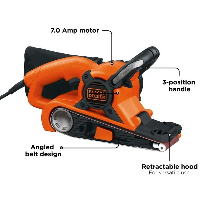 Black and Decker 3-in x 21-in Dragster Belt Sander: Precision Power for Woodworking Professionals