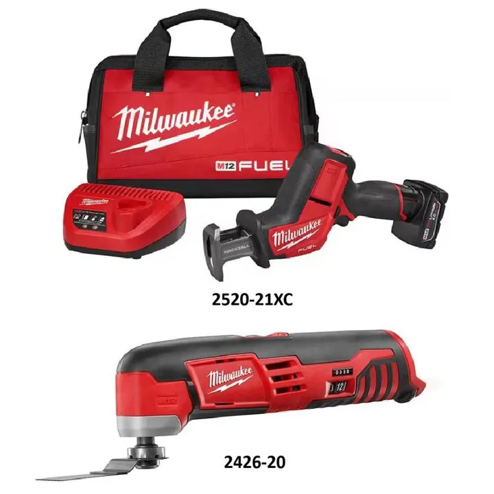Milwaukee M12 FUEL Hackzall Reciprocating Saw & Multi-Tool Professional Bundle 1