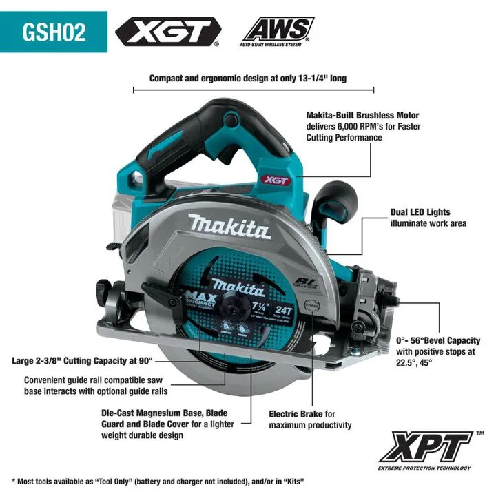 Makita 40V max XGT 7 1/4in Circular Saw (Bare Tool) - Professional Grade Performance 3