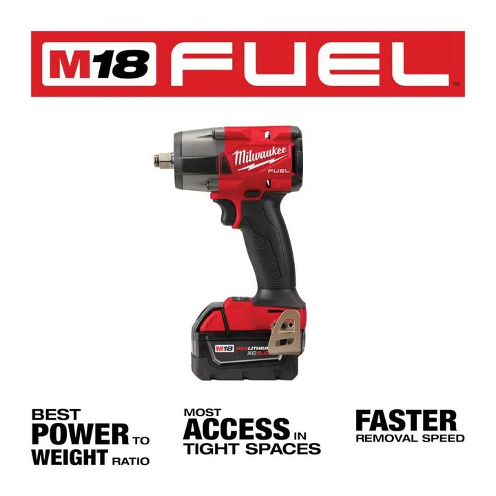 Milwaukee M18 FUEL 1/2 Inch Mid-Torque Impact Wrench Kit & Protective Boot Bundle 2