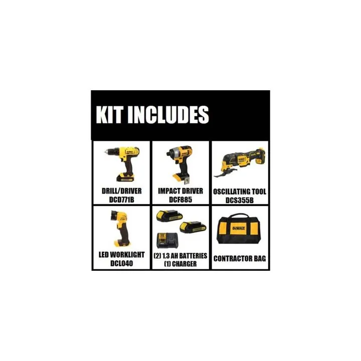 DEWALT 20V MAX 4-Tool Cordless Combo Kit - Professional Grade Performance 8