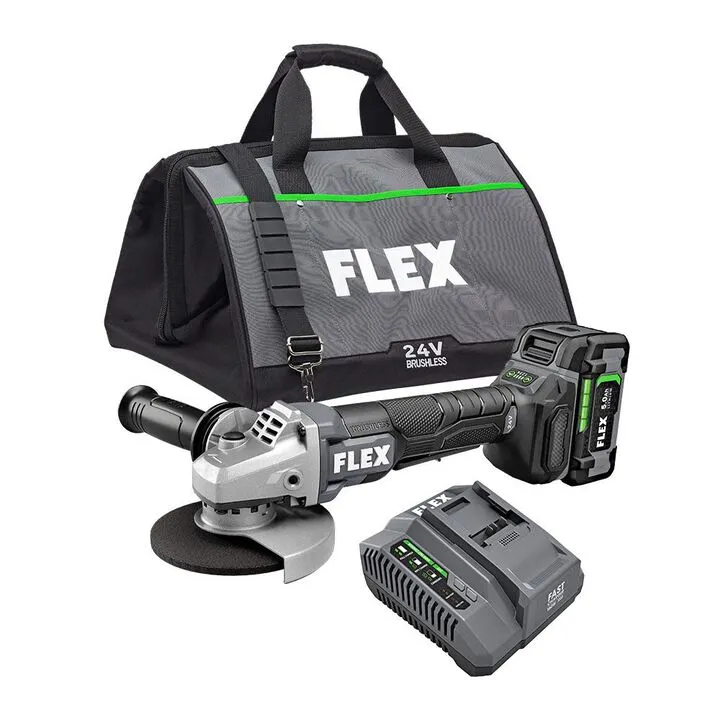 FLEX 24V Cordless 5 Inch Variable Speed Angle Grinder Kit with Paddle Switch 1