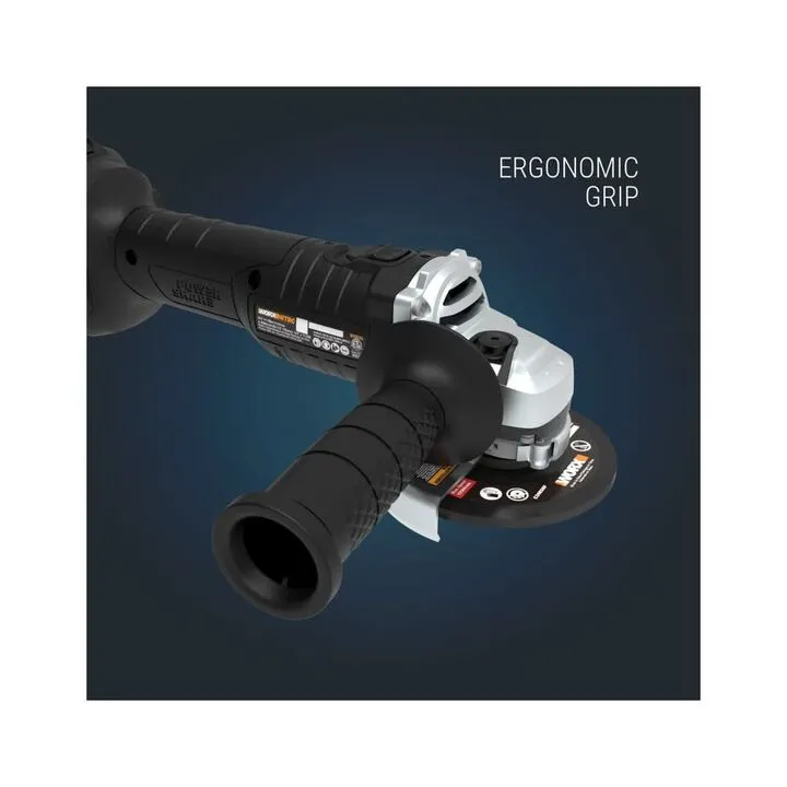 Worx 20V Power Share 4-1/2 in. Cordless Angle Grinder Kit with 2Ah Battery & Charger 5