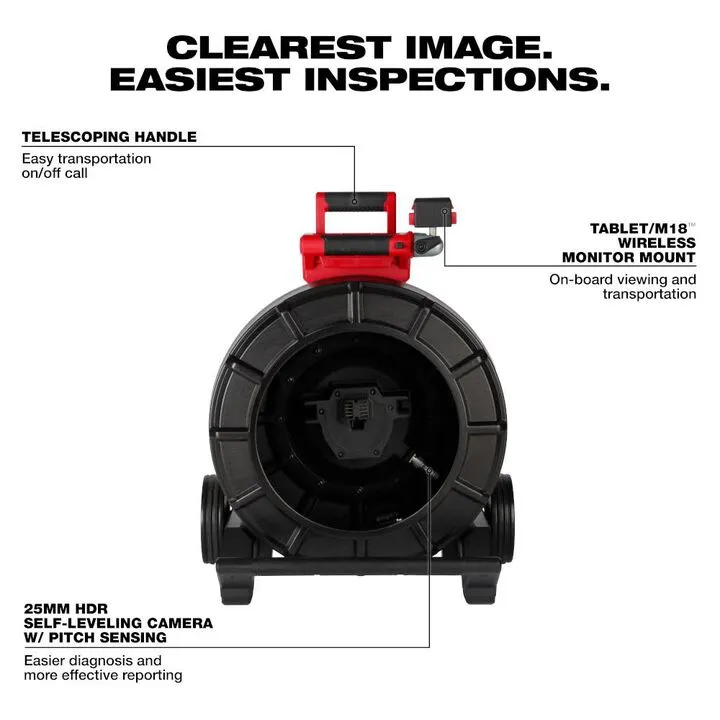 Milwaukee 200 Ft. Mid-Stiff Modular Pipeline Inspection Reel - Professional Plumbing Solution 2