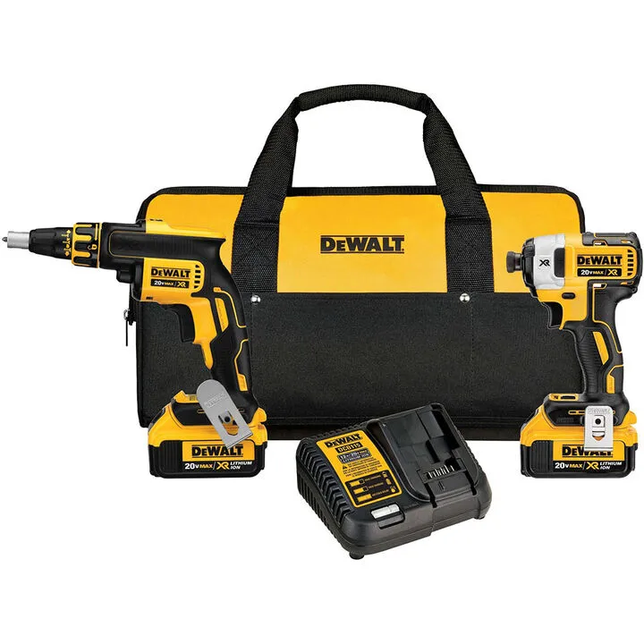 DEWALT 20V MAX XR Drywall Screwgun & Impact Driver Kit (4.0Ah)
