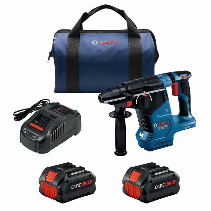 Bosch 18V Bulldog 1-inch SDS-plus Rotary Hammer Kit - High-Performance Cordless Power