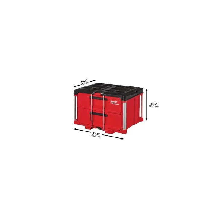 Milwaukee M18 Impact Wrench with 36-Piece Socket Set and 2-Drawer Tool Box Bundle 12