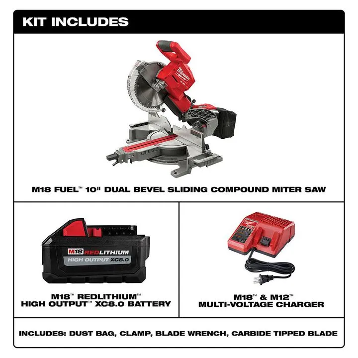 Milwaukee M18 FUEL 10-inch Dual Bevel Sliding Compound Miter Saw Kit - Professional Grade Performance 1