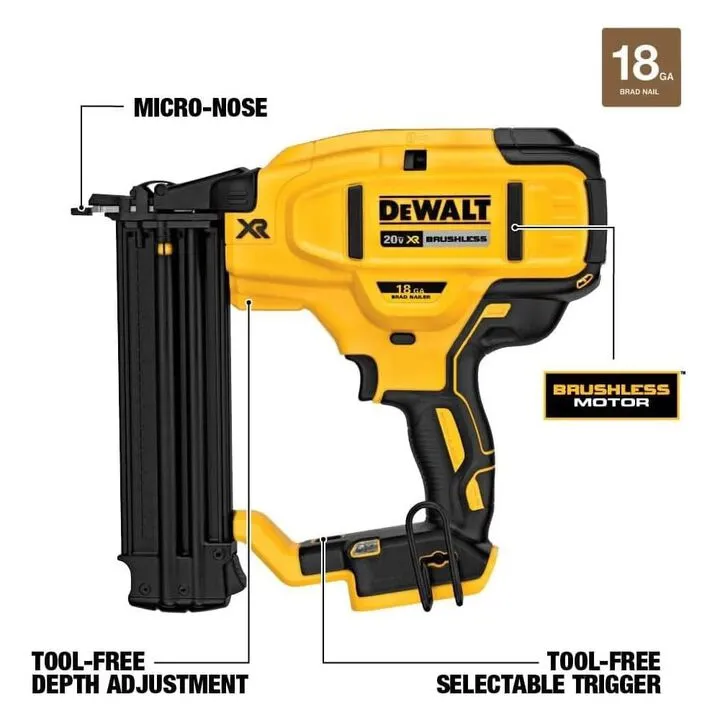 DEWALT 20V MAX Cordless Brad Nailer & Brad Nail Project Pack Bundle 2