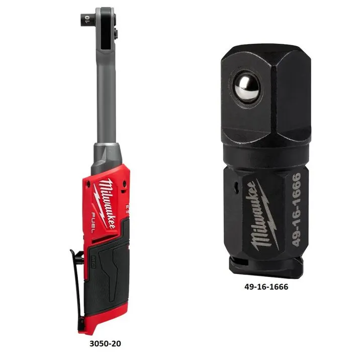 Milwaukee M12 Extended Reach Box Ratchet (Bare Tool) with 1/2 Inch Anvil Adapter Bundle 1