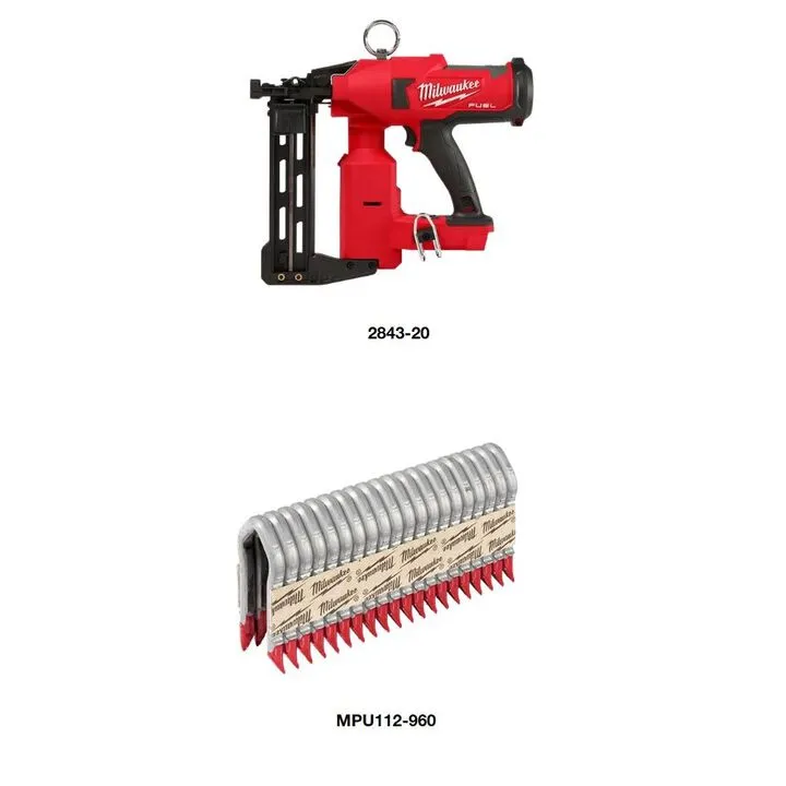 Milwaukee M18 Utility Fencing Stapler (Bare Tool) with 1.5 Inch Galvanized Staples Bundle 1