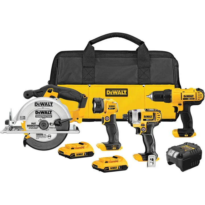 DEWALT 20V MAX Cordless 4-Tool Combo Kit - Professional Grade Performance