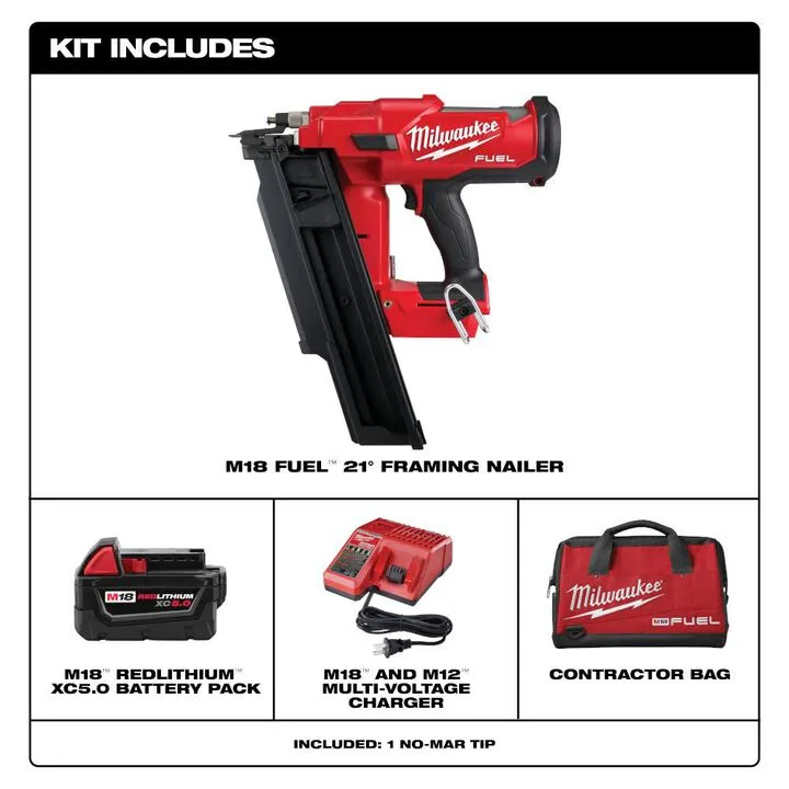 Milwaukee M18 FUEL 30 Degree Framing Nailer Kit with Extended Capacity Magazine 2