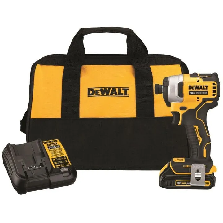 DEWALT 20V MAX Atomic Brushless 1/4in Impact Driver Kit - Professional Compact Power