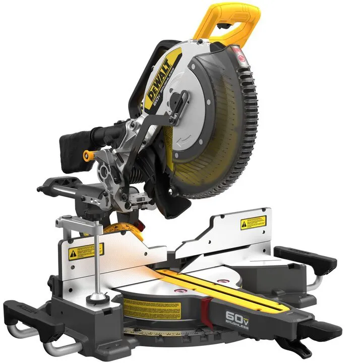 DEWALT 60V MAX Sliding Miter Saw (Bare Tool) and Premium Rolling Miter Saw Stand Bundle 4