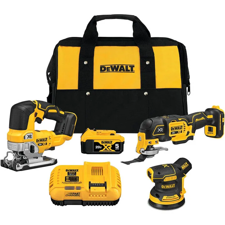 DEWALT 20V MAX XR 3-Tool Woodworking Brushless Kit - Professional Performance Bundle