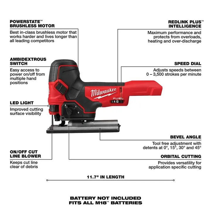 Milwaukee M18 FUEL Barrel Grip Jig Saw (Bare Tool) 3