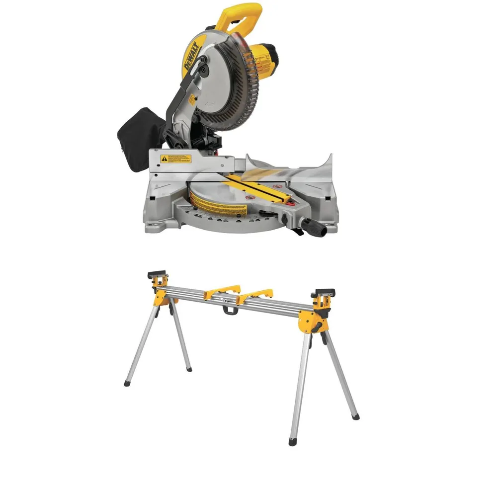 DEWALT 10-inch Compound Miter Saw & Heavy Duty Miter Saw Stand Professional Bundle