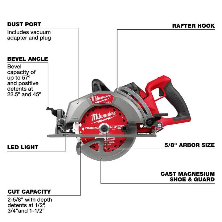 Milwaukee M18 FUEL 7-1/4 Inch Rear Handle Circular Saw Kit (2830-21) 3