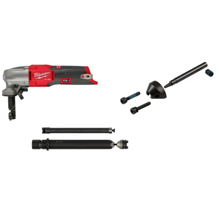 Milwaukee M12 Nibbler 16 Gauge (Bare Tool) with Die, Die Holder Extension & Punch Bundle