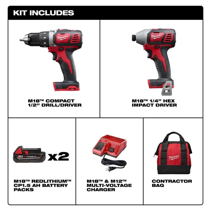 Milwaukee M18 Cordless Lithium-Ion 2-Tool Combo Kit - Professional Grade Performance 5
