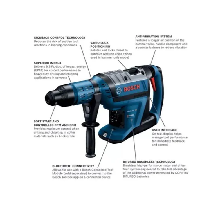 Bosch 18V Hitman SDS-max 1-7/8 in. Rotary Hammer (Factory Reconditioned - Bare Tool) 1