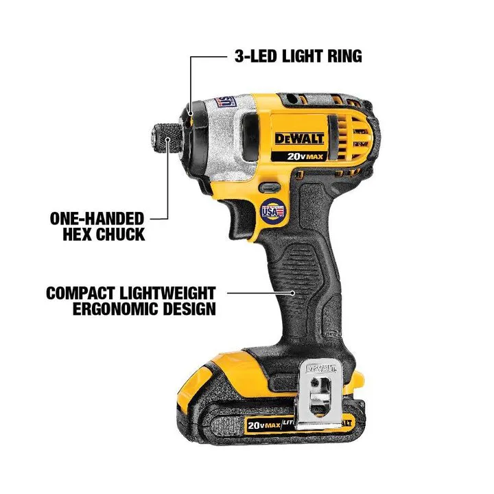 DEWALT 20V MAX Cordless Compact Drill/Driver and Impact Driver Combo Kit 4