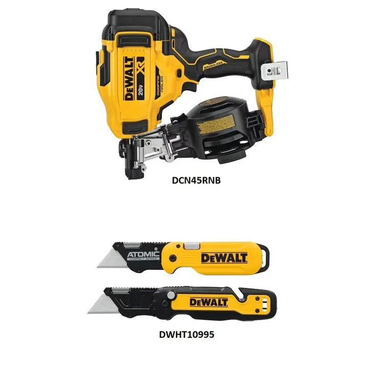 DEWALT 20V MAX Cordless Roofing Nailer & Utility Knife Professional Bundle 1
