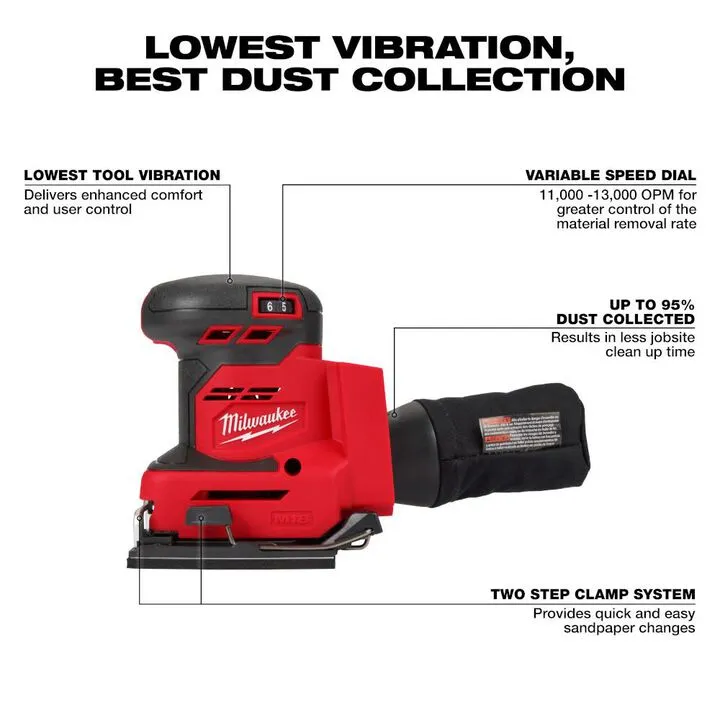 Milwaukee M18 Orbital 1/4 Sheet Sander (Bare Tool) - Professional Reconditioned Edition 1